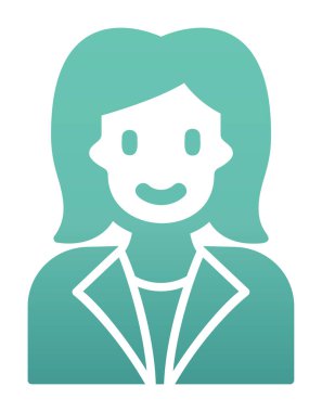 kadın avatar simgesi, vektör illüstrasyonu 