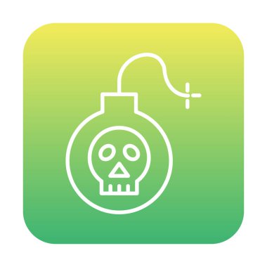 Kafatası vektör illüstrasyonlu bomba simgesi