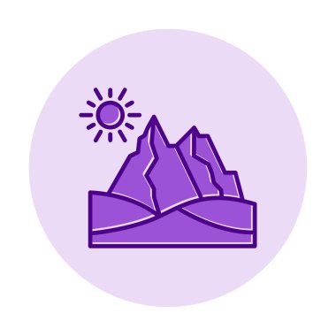 Çöl dağı manzara ikonu vektör illüstrasyon tasarımı