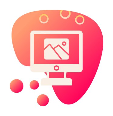 Comoputer galeri simgesi, vektör illüstrasyonu