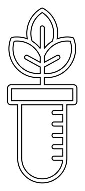 Test tüpü simgesine bitki, vektör illüstrasyonuName 