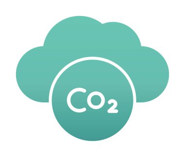 Cloud with co 2 emisyon ikon vektör illüstrasyon tasarımı