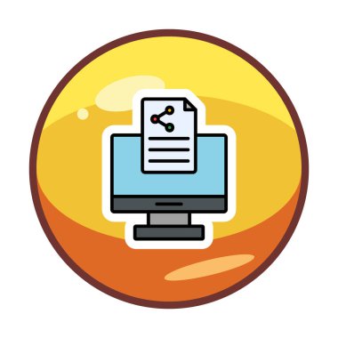 Simge vektör çizimi paylaşım dizaynlı bilgisayar