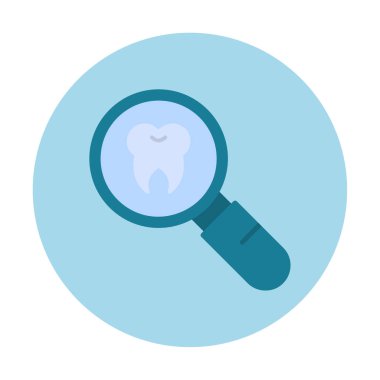 Diş kontrolü vektörü düz renk simgesi            