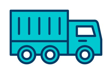 dağıtım kamyonu ikonu vektör çizimi