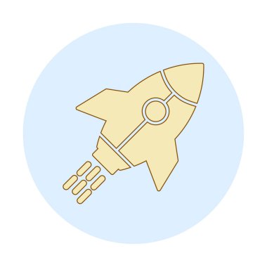 Girişim konsepti, roket simgesi, düz tasarım 