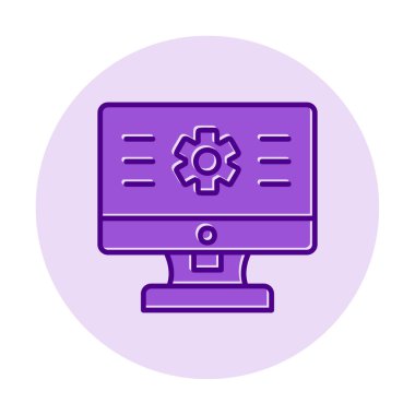 bilgisayar izleme simgesi, vektör illüstrasyonu basit tasarım