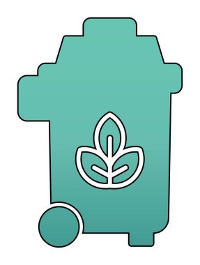 Eko çöp kutusu ikon vektör illüstrasyonu 