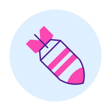 Nükleer bomba ikonu, vektör illüstrasyonu