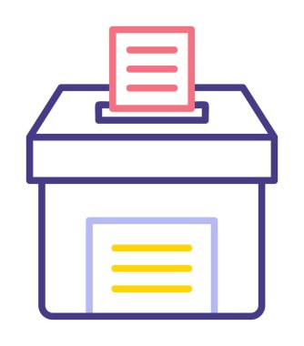 Oy kutusu. taslak vektör simgesi düz illüstrasyon 