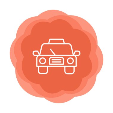 Basit taksi arabası simgesi, vektör illüstrasyonu