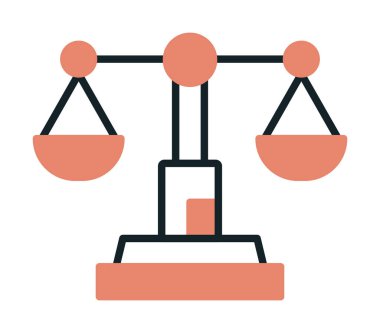 soyut adalet ölçeği ikon vektör illüstrasyonu