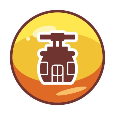 Cableway simgesi, ana hatlı biçim vektör illüstrasyonu  