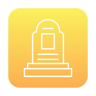 mezar taşı düz simgesi, vektör illüstrasyonu