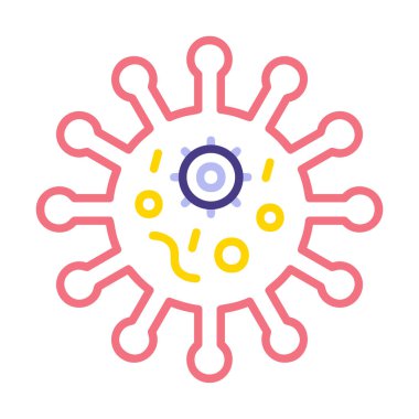 Corona virüs simgesi, covid-19 salgın hastalık sembolü, çizgi biçimi vektör simgesi