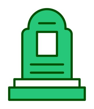 mezar taşı düz simgesi, vektör illüstrasyonu