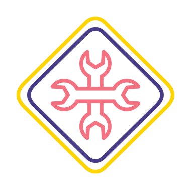 Yapı simgesi vektör illüstrasyonu. Bakımın vektör logosu                              