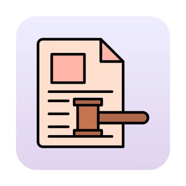 Açık artırma ya da Yargıç Tokmak simgesi düz stilde