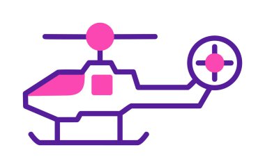 Askeri savaş helikopteri. Web simgesi basit illüstrasyon 