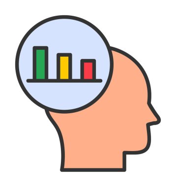 Grafik, vektör illüstrasyonlu insan kafası simgesi