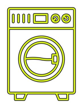 çamaşır makinesi simgesi. Basit resimleme