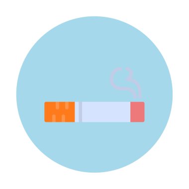 sigara duman simgesi, satır biçimi, vektör illüstrasyonu