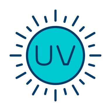 Güneş. Web simgesi basit bir illüstrasyon. Morötesi                               