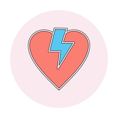 düz Kırık Kalp ikonu vektör çizimi