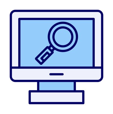 Büyütücü cam çizgi simgesi, arama konsepti