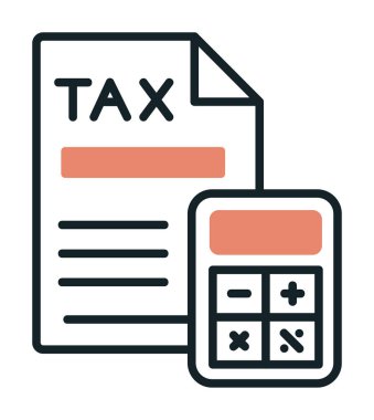 Vergi Hesaplama simgesi vektör illüstrasyonu                  