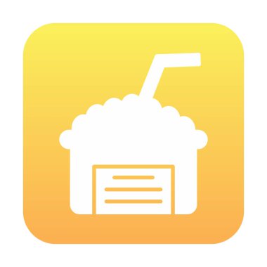 Saman simgesi vektör illüstrasyonlu köpüklü içecek 