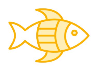 balık yassı simgesi, vektör illüstrasyonu