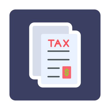 Basit vergi dosyası simgesi, vektör illüstrasyonu