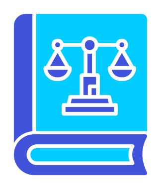 Adalet kitabı simgesi, vektör illüstrasyonu