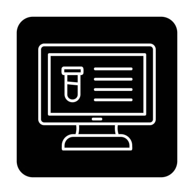 test tüpü ve bilgisayar ekran simgesi modayı izole etti. Bilgisayar Bilimi                                          