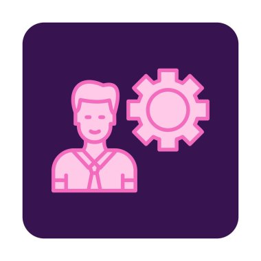 Yönetici satırı simgesi. Kravatlı adam. vektör illüstrasyonu  