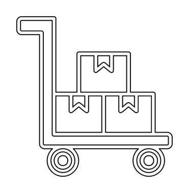 Taslak biçimli fabrika tramvay simgesi arkaplanda izole. 