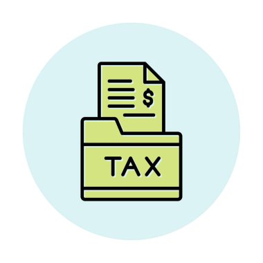 Vergi Dizini web simgesi, vektör illüstrasyonu