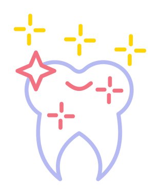 Basit Parlak Diş simgesi, vektör illüstrasyonu