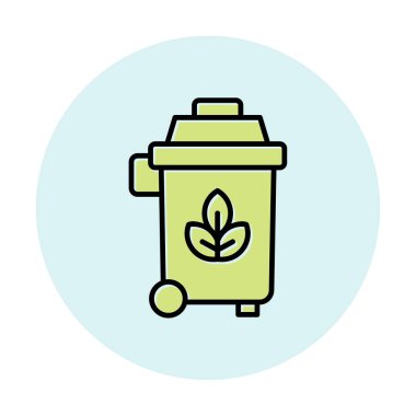 Eko çöp kutusu ikon vektör illüstrasyonu 