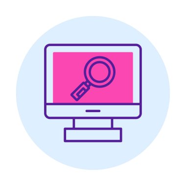 Büyütücü cam çizgi simgesi, arama konsepti