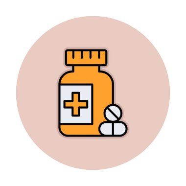 Tıbbi hap ikonu vektör illüstrasyonu. İlaçlar                               