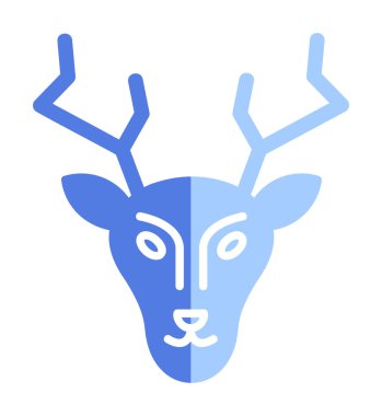 Geyik. Web simgesi basit illüstrasyon