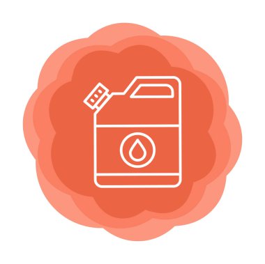 Yağ tenekesi simgesi. Web tasarımı için basit yakıt vektör simgesi çizimi                                