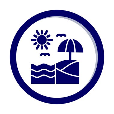 Yaz plaj ikonunun vektör illüstrasyonu 