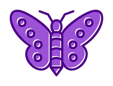 Kelebek Vektör Simgesi Düz Çizim 