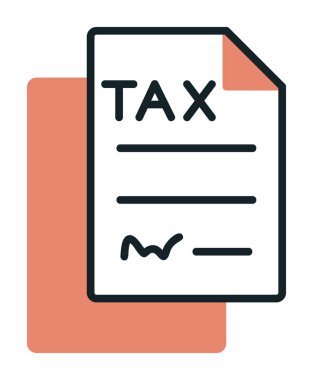 vergi formu simgesi beyaz arka plan üzerinde 