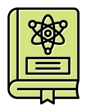 Fizik Kitabı vektör illüstrasyonu, simge ögesi arkaplanı