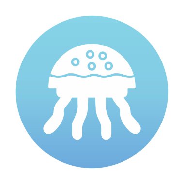 Denizanası. Web simgesi basit illüstrasyon 