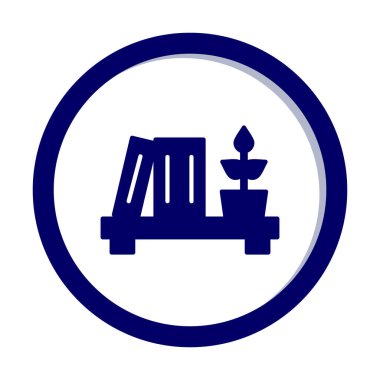 kitaplık düz simge, vektör illüstrasyonu 